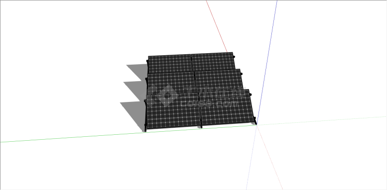 格子风叠排太阳能电池板 su模型-图一