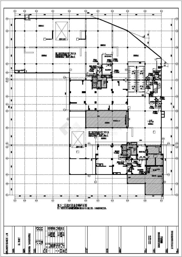 郑州某小区二层人防地下室建筑设计施工图-图二