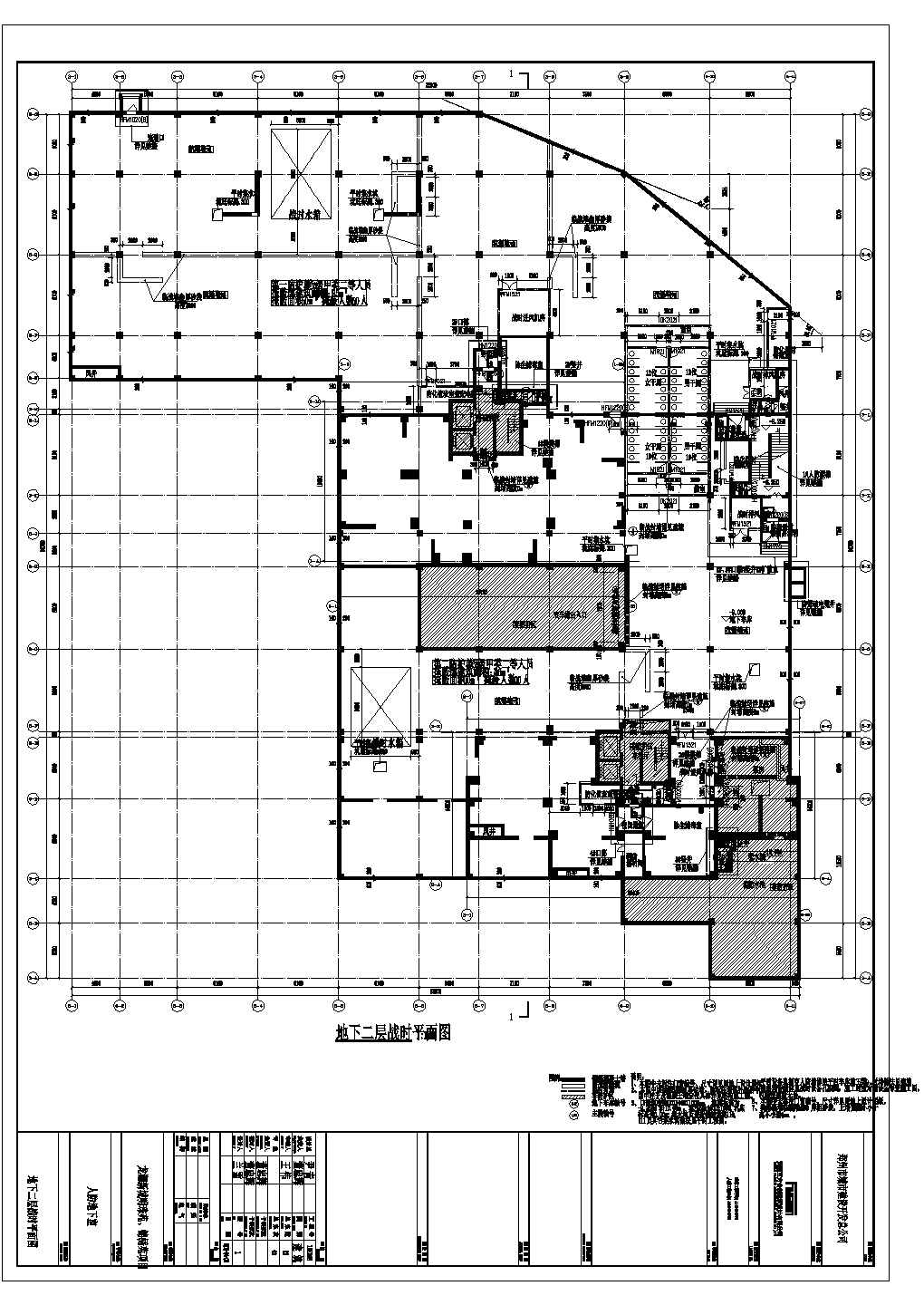郑州某小区二层人防地下室建筑设计施工图