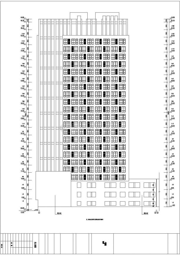 某小区二十四层办公商业综合楼建筑方案设计图-图二