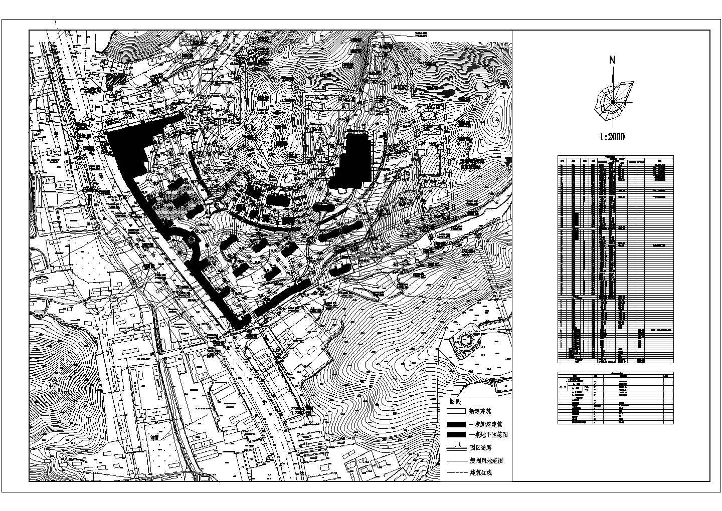 北方某山地住宅小区建筑设计总规划方案图