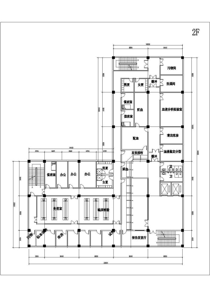 雅安某五层医院楼建筑设计平面方案图_图1