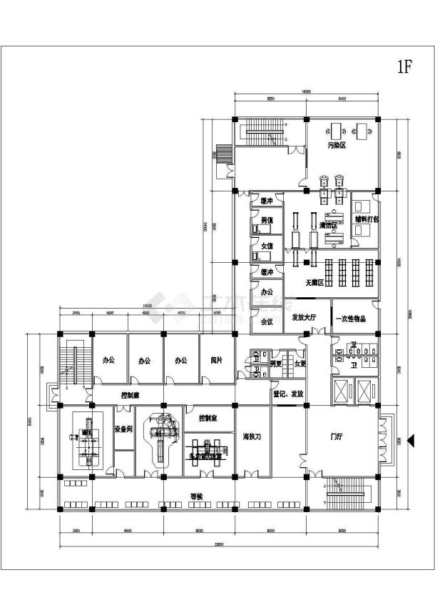 雅安某五层医院楼建筑设计平面方案图-图二