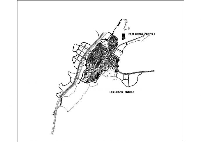 某地级市教育园区建筑设计总规划方案图_图1