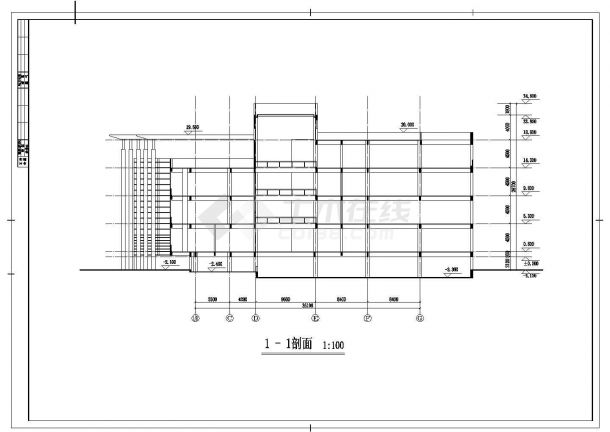 某地区五层图书馆综合楼建筑设计方案-图二
