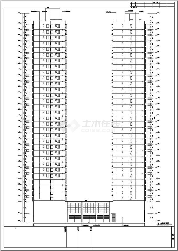 某地区33层框架结构商务大厦建筑设计施工图-图二