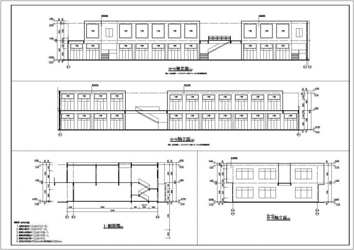 某地二层框架建材市场建筑设计施工图_图1