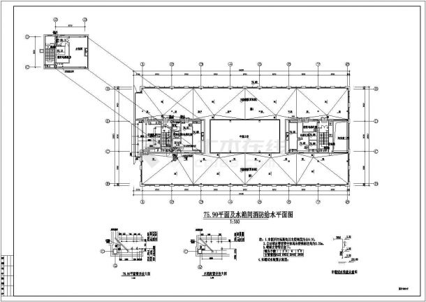 某单位十八层框架结构办公楼给排水消防施工图-图二