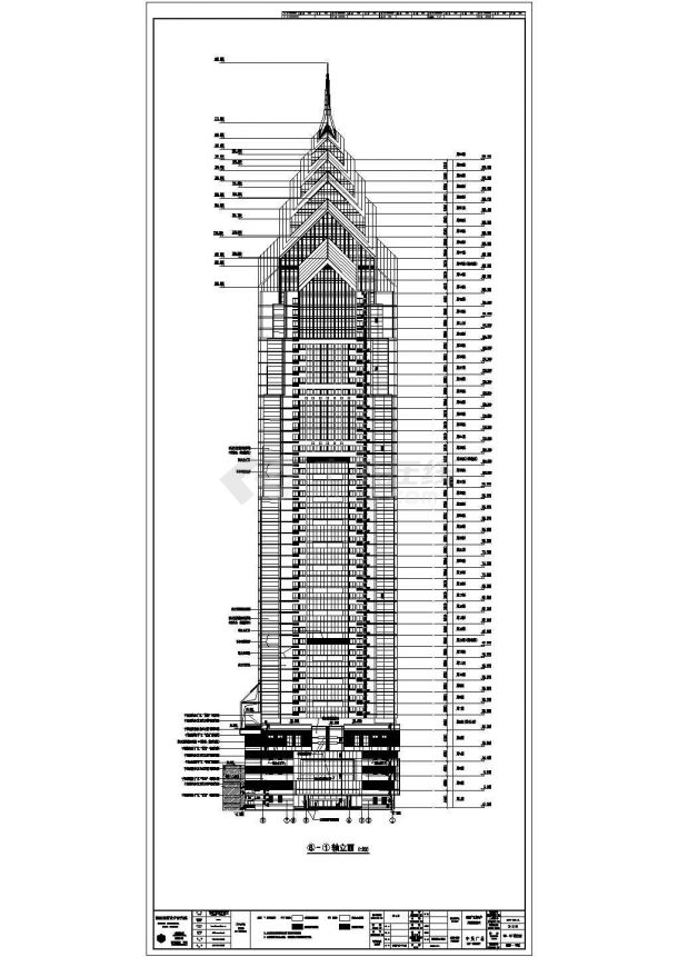 新疆中天大厦55层办公楼建筑方案图-图二