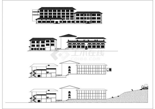 学生课程设计某旅游景点四层山地旅馆设计方案-图一