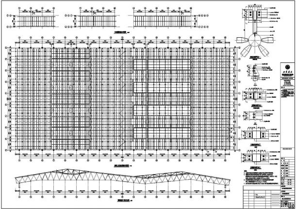 山东济宁科技新城162米X81米网架结构体育馆钢结构施工图-图二