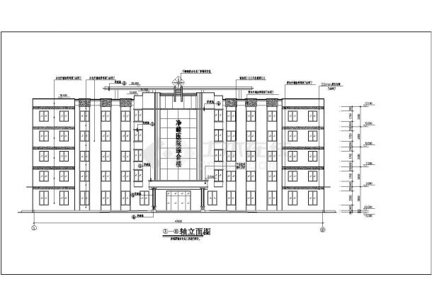 惠安净峰5层框架结构医院综合楼建筑方案图-图一