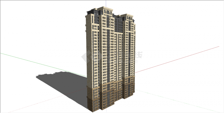 超大型宏伟壮观的高层住宅su模型-图二