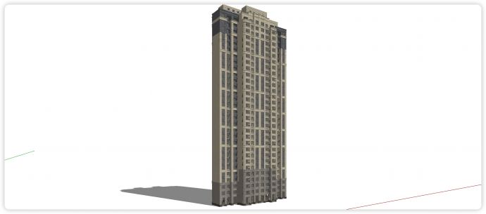 顶层复式高级高层住宅su模型_图1