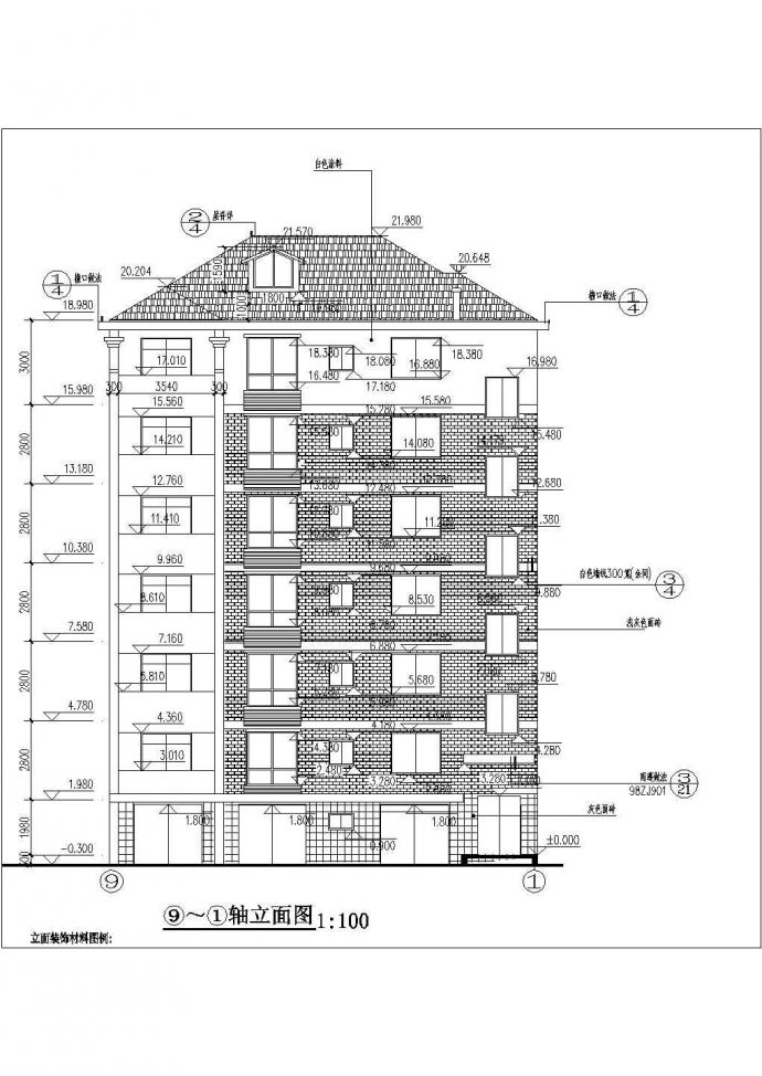 某小区六层住宅楼建筑方案设计图纸_图1