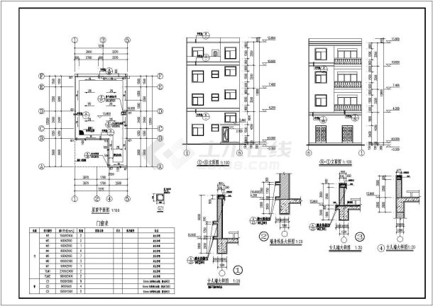某私人四层砖混结构住宅建筑设计施工图-图二