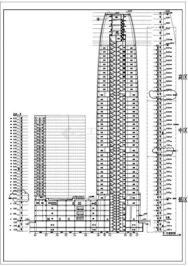 某地区40层商务办公楼建筑设计方案-图二