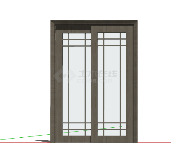 木制现代新中式门扇su模型-图一