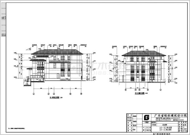 南方某地区三层别墅建筑设计施工图-图二
