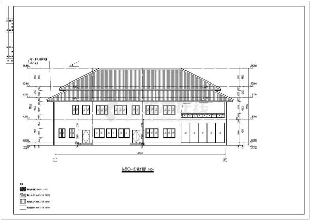 成都某小区二层框架结构会所建筑施工图-图二