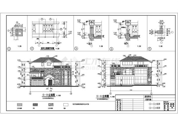 某地区3层框架结构欧式别墅建筑方案图-图一