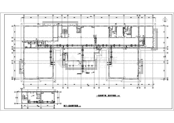 武威某三层展览中心建筑采暖、通风设计施工图（六张）-图一