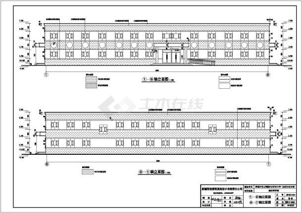 新疆某小学二层教学楼建筑设计施工图-图一