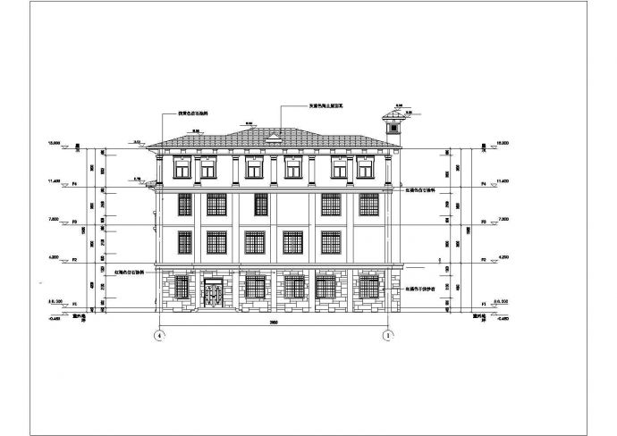 某地区欧式风格四层别墅建筑设计方案_图1