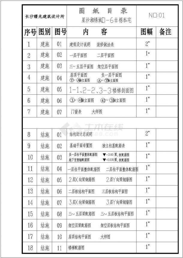 湖南某地5层混合结构住宅全套结构施工图-图二