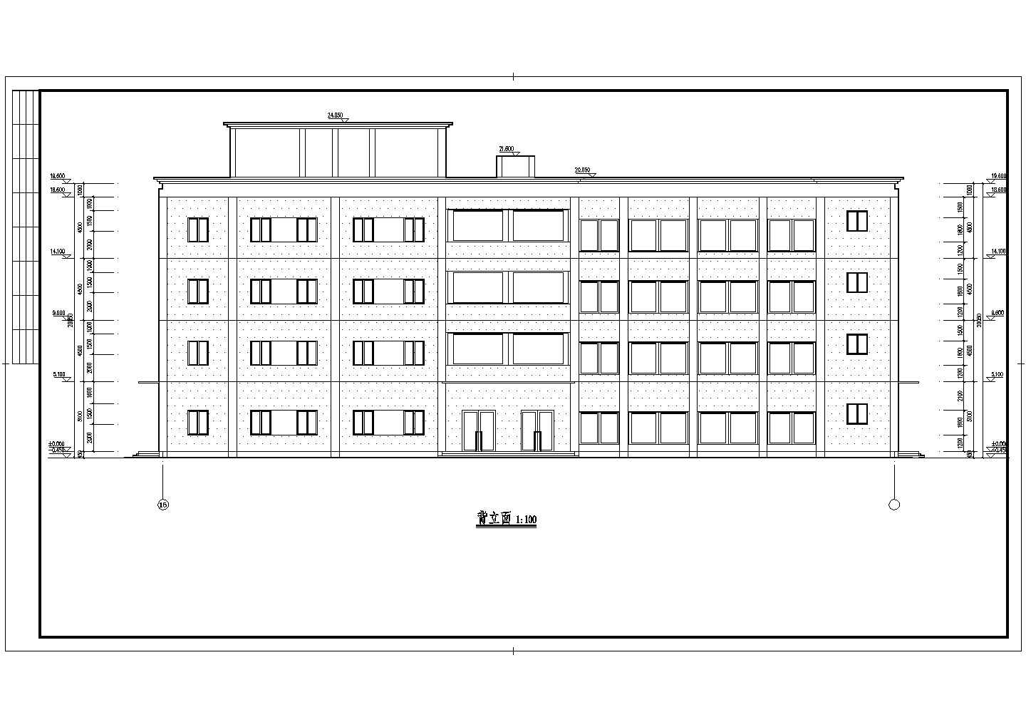 长沙鸿志实验中学4层办公楼建筑设计方案
