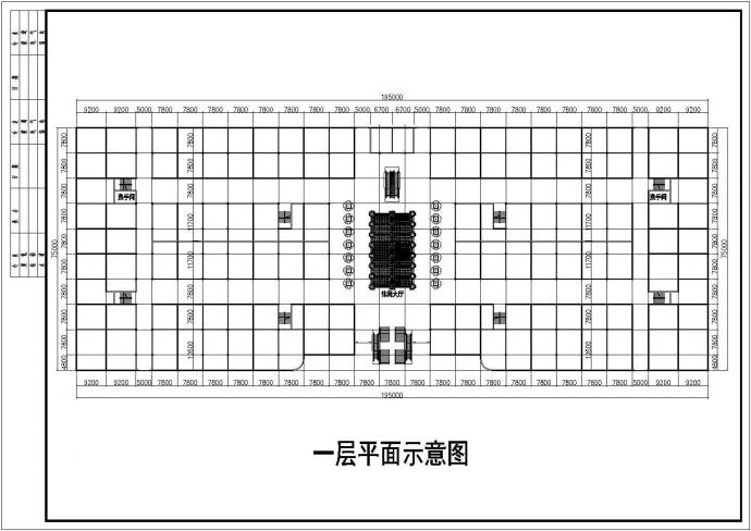 某地区三层建材广场建筑方案设计平面图_图1