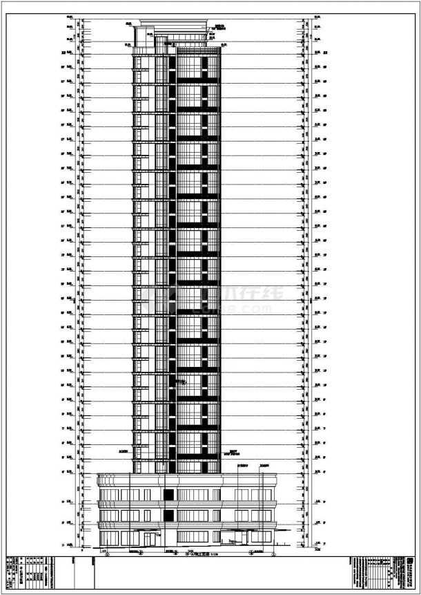 某地区32层商业住宅楼建筑设计施工图-图一