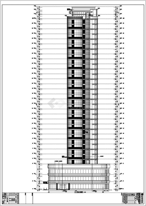 某地区32层商业住宅楼建筑设计施工图-图二