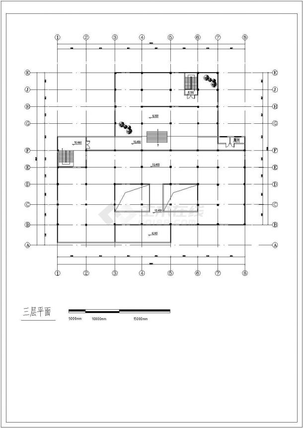 学生课程设计某高校三层餐厅建筑设计方案-图二