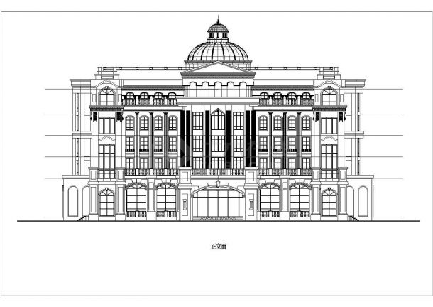 某地欧式私人会所建筑方案设计图纸-图二