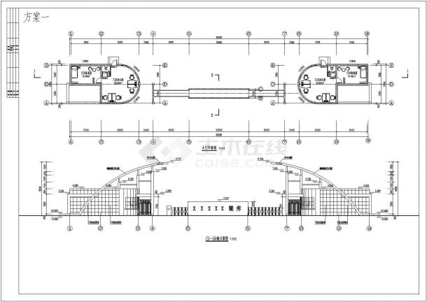 某国家机构大门建筑的11个方案图-图一