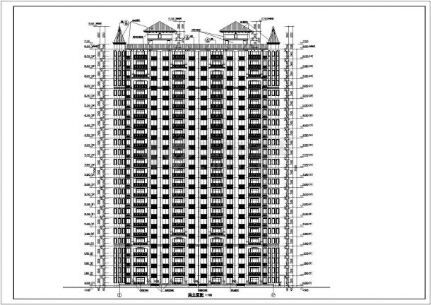 某地区二十四层住宅楼建筑设计方案图-图一