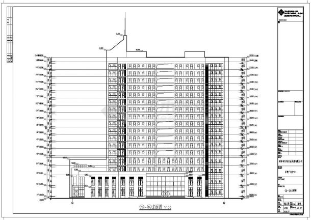 某地十七层框剪结构巨野广电中心建筑方案设计图-图一