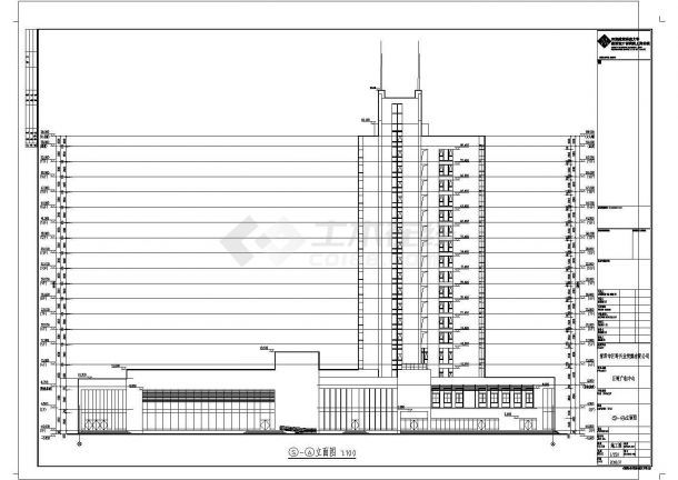 某地十七层框剪结构巨野广电中心建筑方案设计图-图二