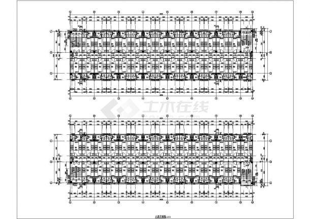 某地六层宿舍楼建筑设计平面布置图-图二