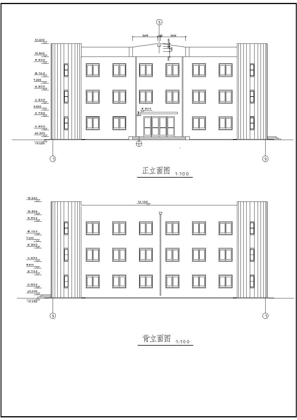 三层中小型建筑设计院办公楼建筑施工图