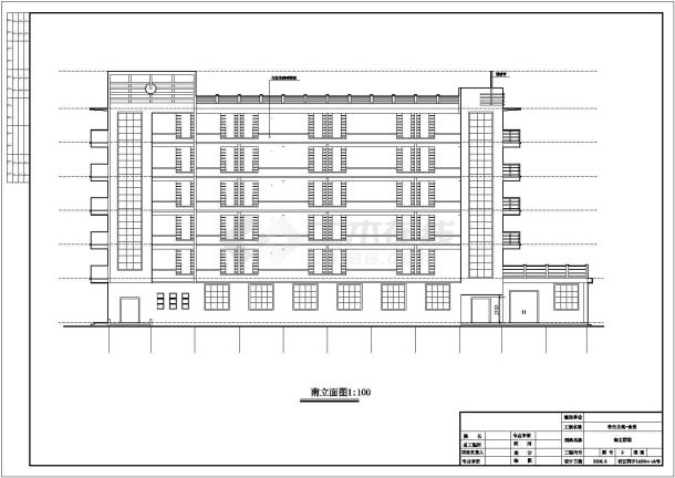 某重点中学的学生公寓楼建筑设计施工图-图二