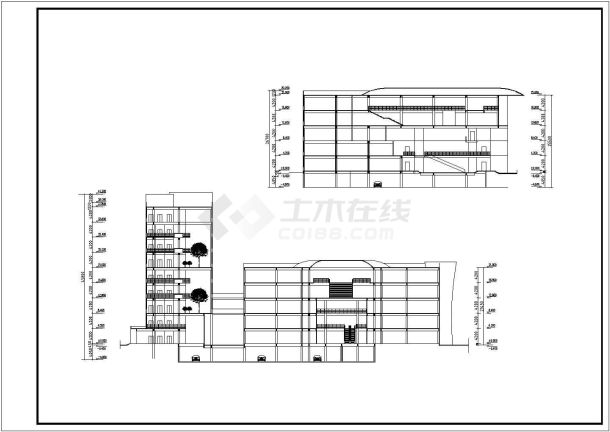 学生课程设计某图书馆综合楼建筑设计方案-图二