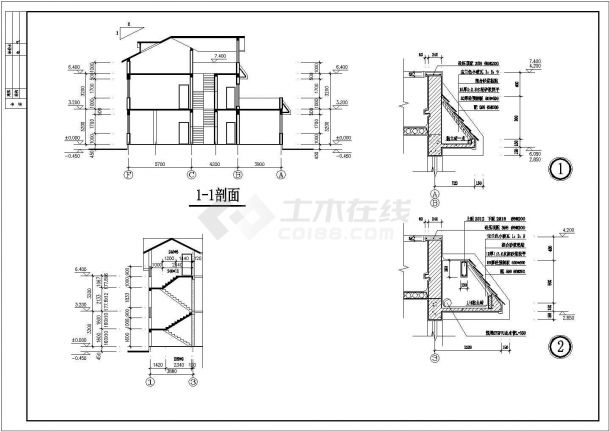 某农村二层带阁楼别墅建筑设计方案-图二