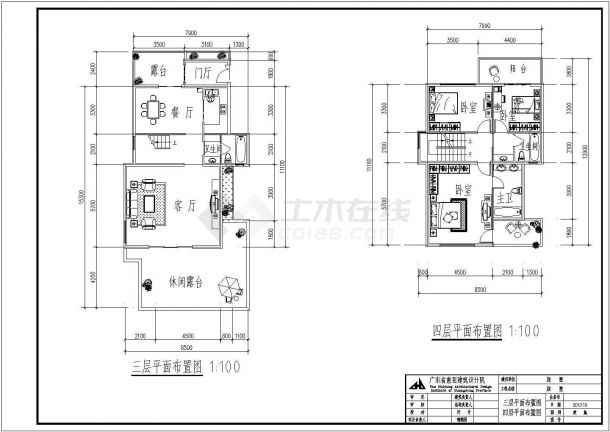 某地区一套三层别墅装修设计施工图-图一