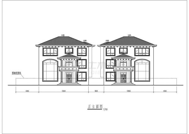 某小区三层小别墅建筑方案设计图纸-图二
