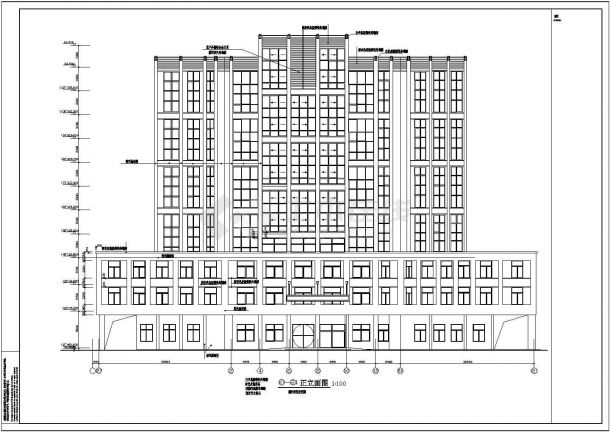 某11层框架结构宾馆建筑和结构设计施工图-图二