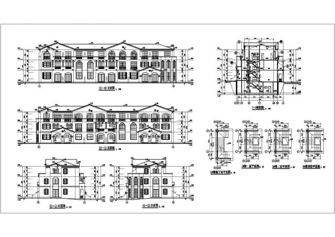 某小区三层框架结构别墅建筑设计施工图_图1