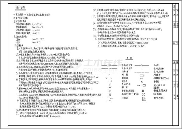 河北某广场综合楼建筑空调设计施工图-图一