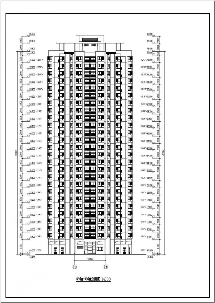 南方某市2梯8户公租房建筑方案设计图纸_图1